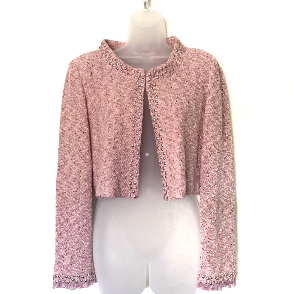 St. John Jackets & Blazers - St John Women’s Tweed Ruffle Sleeve Hem Blazer 8